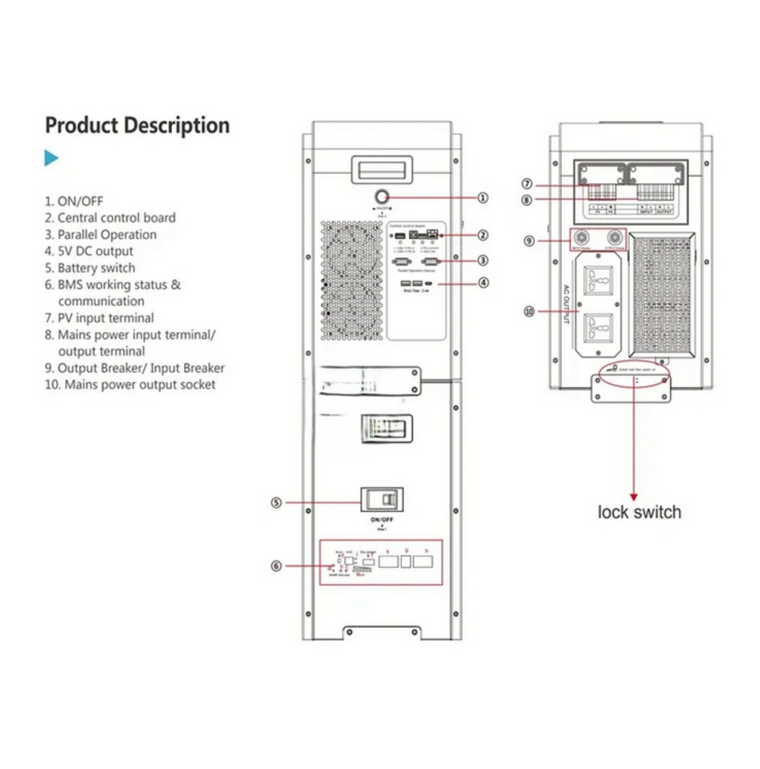 5kw SVC Solar All-in-One ESS System - 10.24kwh Lithium + 5kw Hybrid Inverter