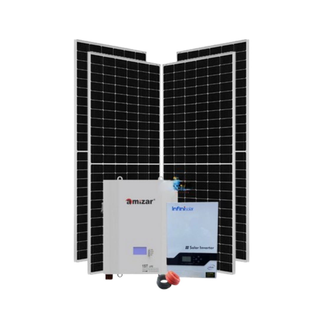 5kw 48v Lithium Solar Kit - Infinisolar 5kva Inverter and 5kw Amizar 5kw Battery