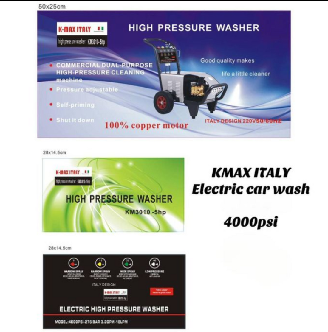 4000psi Kmax Carwash Machine 5hp Electric High Pressure KM5010