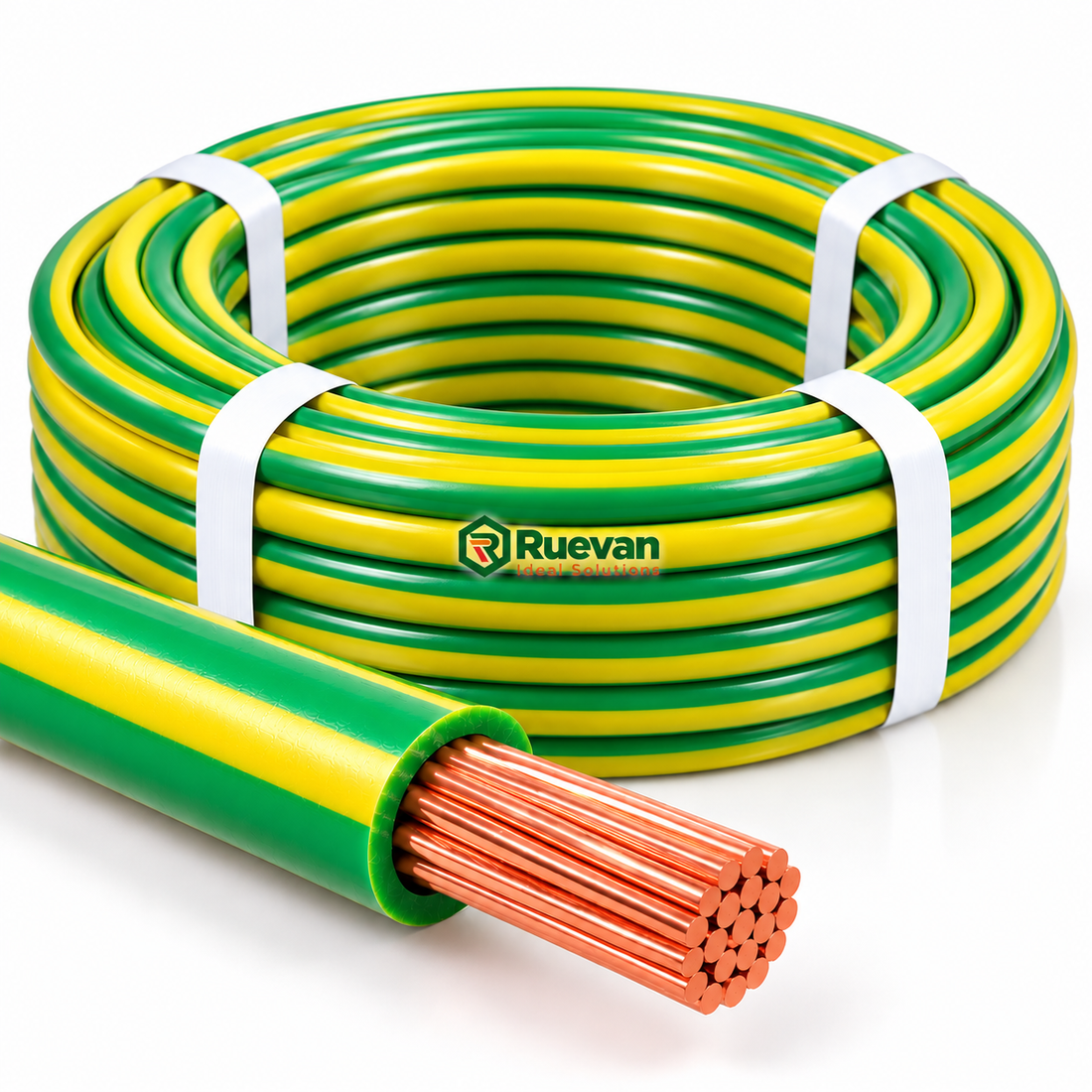 35mm² Auto Battery Cable – Flexible Battery Cable Yellow-Green (Full Roll)