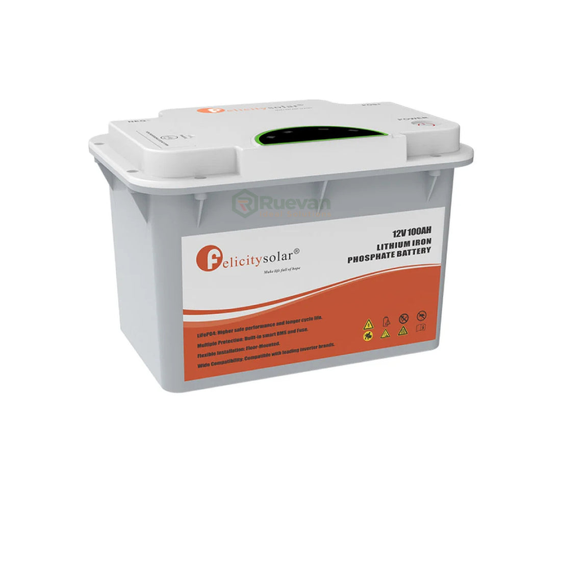 1.28kwh Felicity Solar 12V 100Ah Lithium Battery – FLA12100