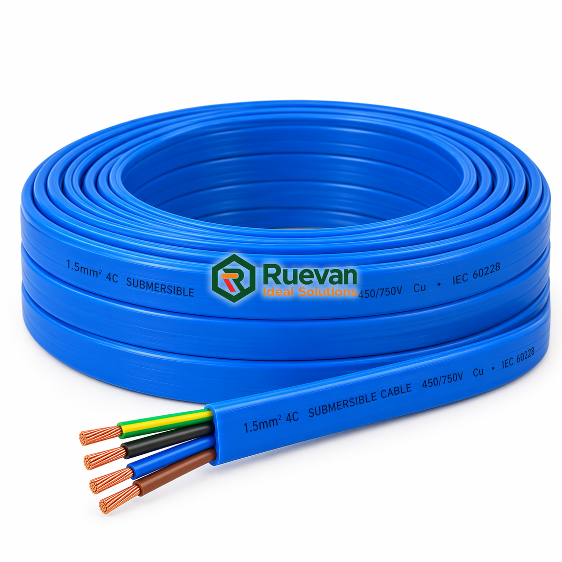 1.5mm 4 Core Flat Submersible Cable