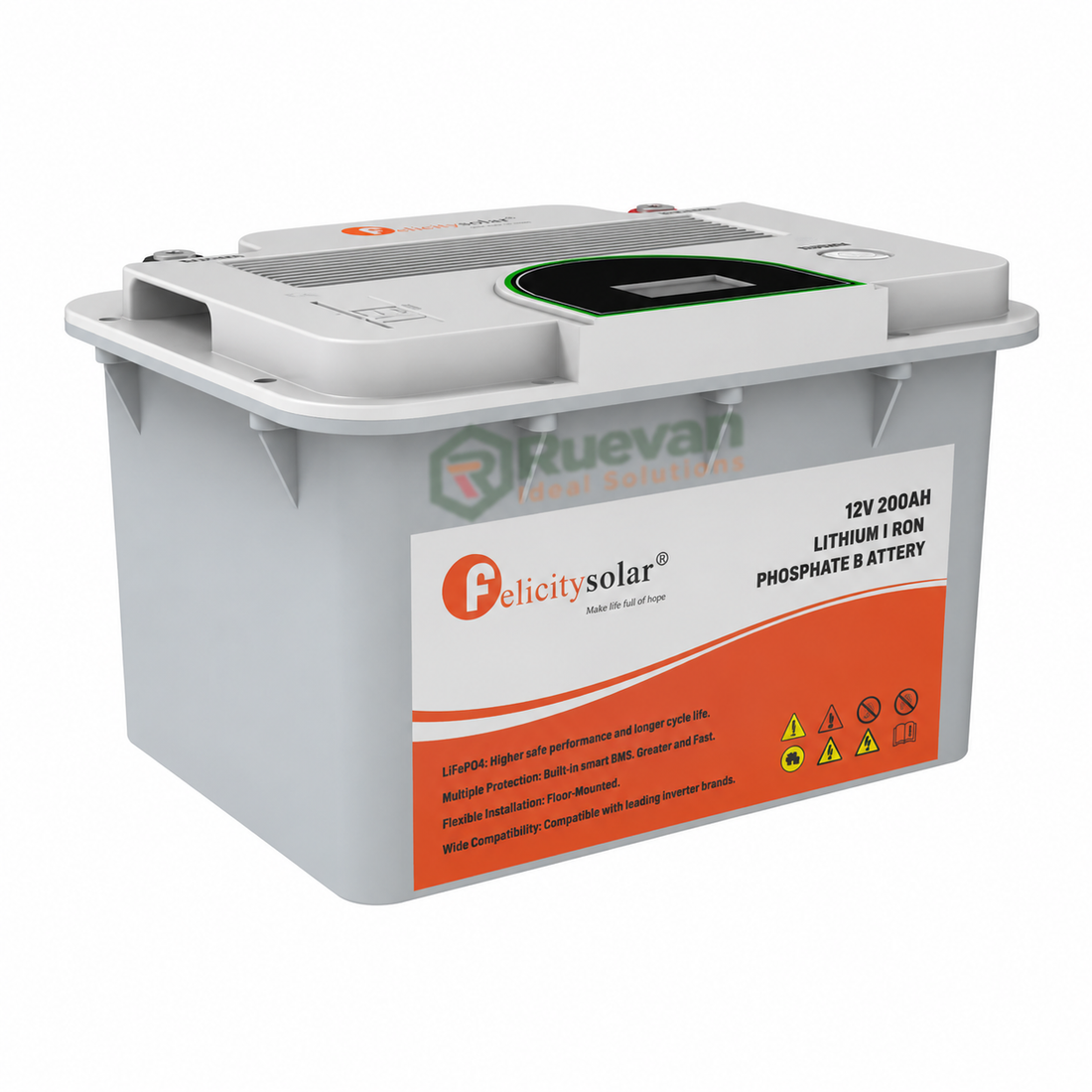 2.56kwh Felicity Solar 12V 200Ah Lithium Battery – FLA12200