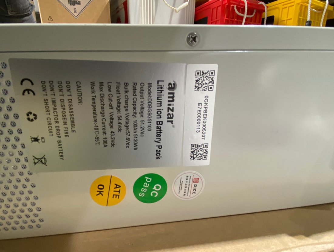 5.12kw 48v Amizar Lithium Battery LiFePO4