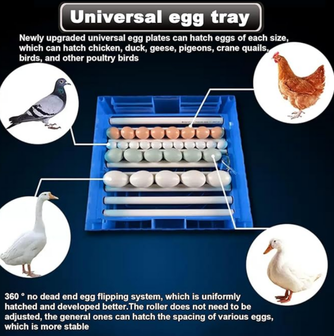 256 Eggs Incubator Imported Intelligent Automatic Egg Hatcher