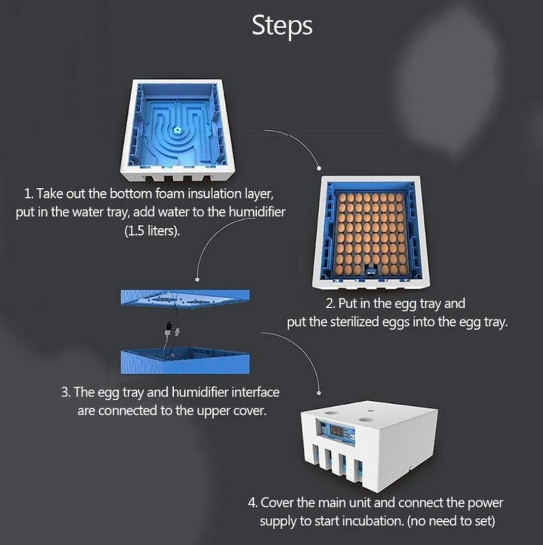 104 Eggs Incubator Automatic Rollers