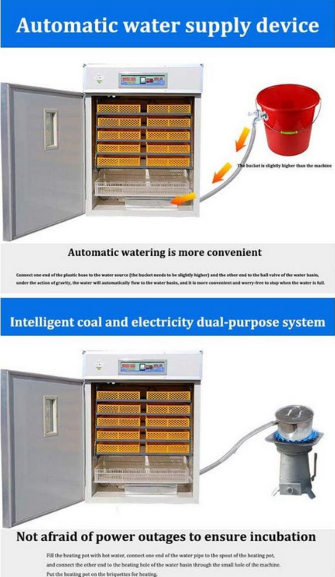 2112 Eggs Faida Bora Digital Fully Automatic Egg Incubator Poultry Hatcher