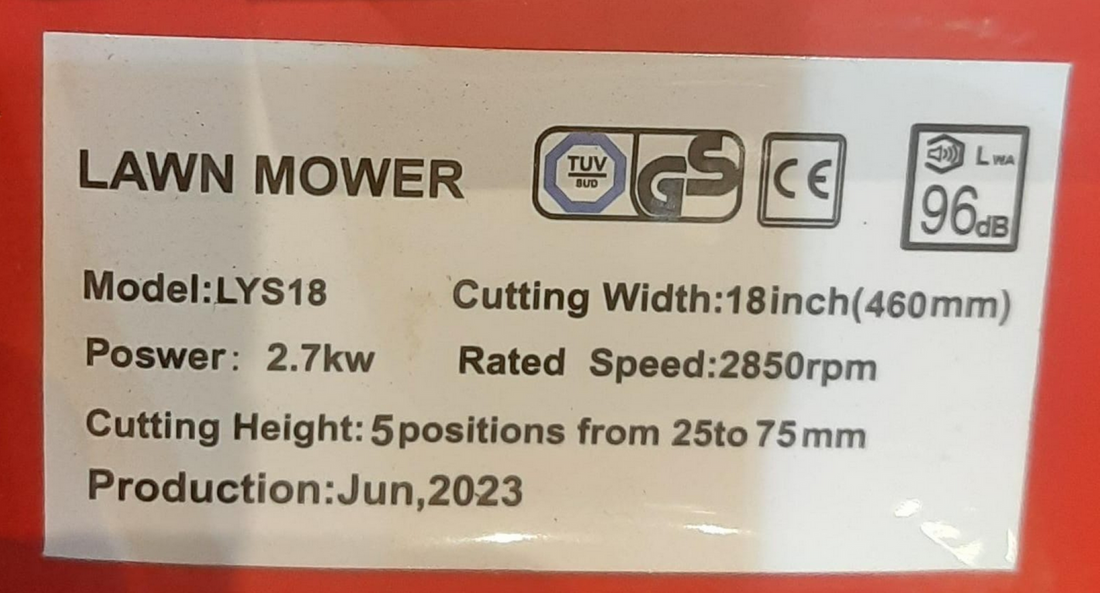 18" 4hp 139cc Lawn Mower Loncin Germany Hand Push LYS18
