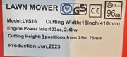 16" 3.5hp 123cc Lawn Mower Loncin Germany Hand Push LYS16