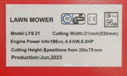 21" 6hp 196cc Self Propelled Loncin Germany Lawn Mower LYS21