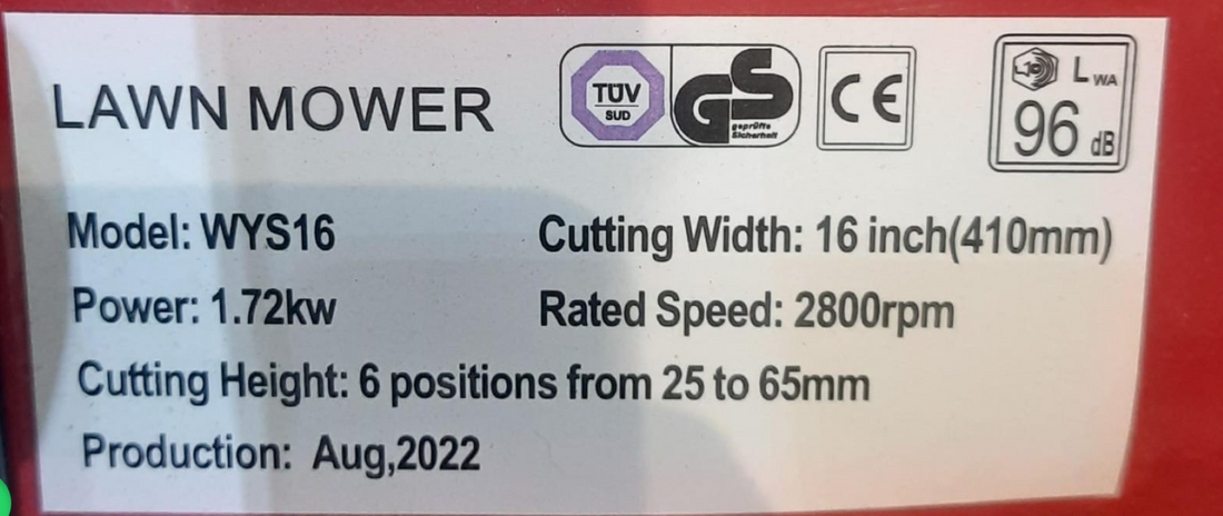 16" Briggs & Stratton Lawn Mower 3.5hp 125cc Hand Push WYS16