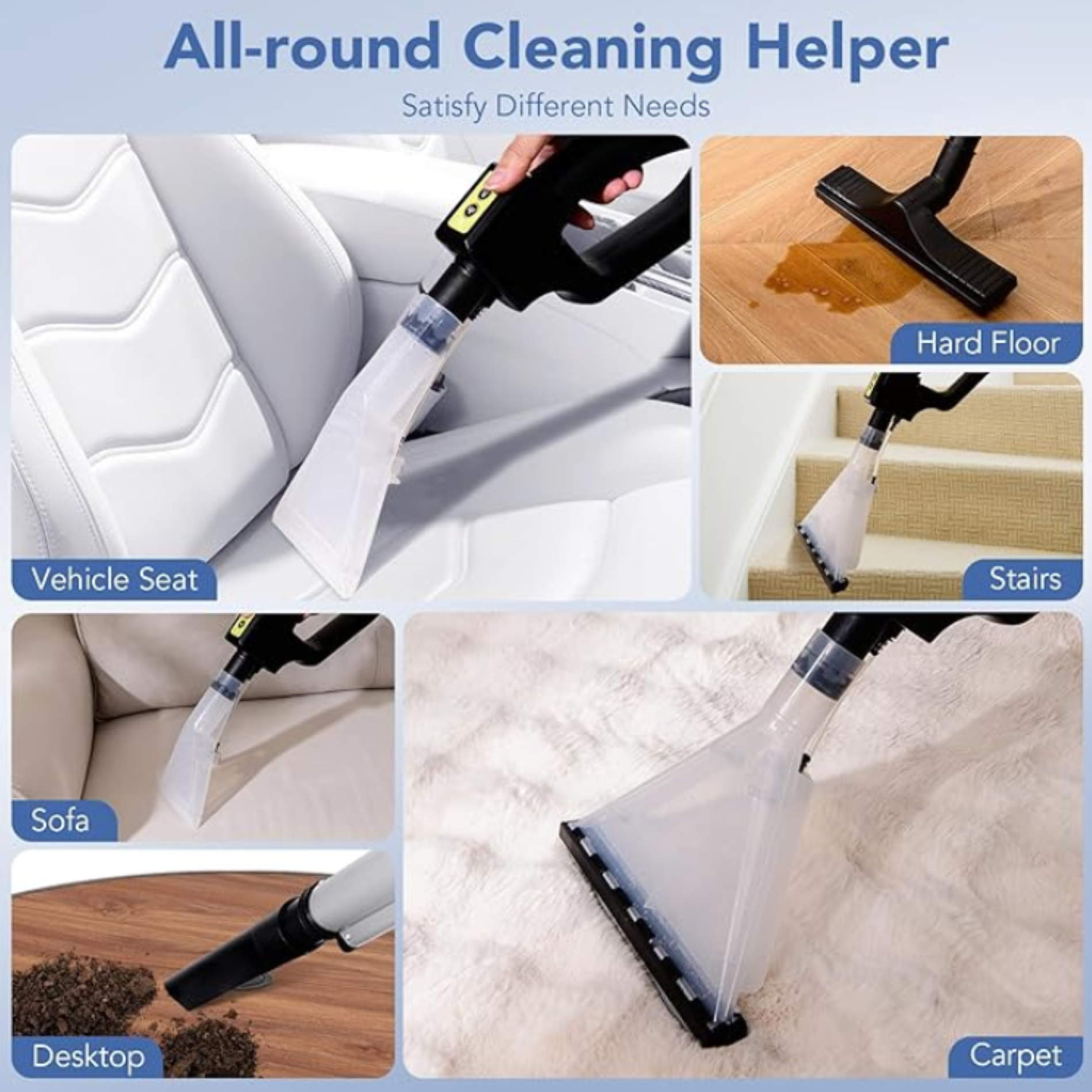 20L 4-in-1 Carpet Vacuum Cleaner Cars Seats & Sofa Commercial - Image 3